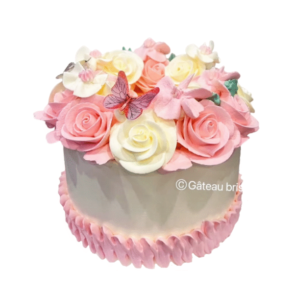 #95 Piped Cream Flowers (Pink)