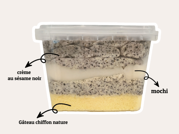 Black Sesame and Mochi Box Cake
